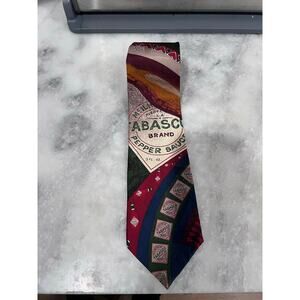 Tabasco Brand Hot Sauce Necktie Men’s Novelty Tie Chili Pepper Bottle Food Print